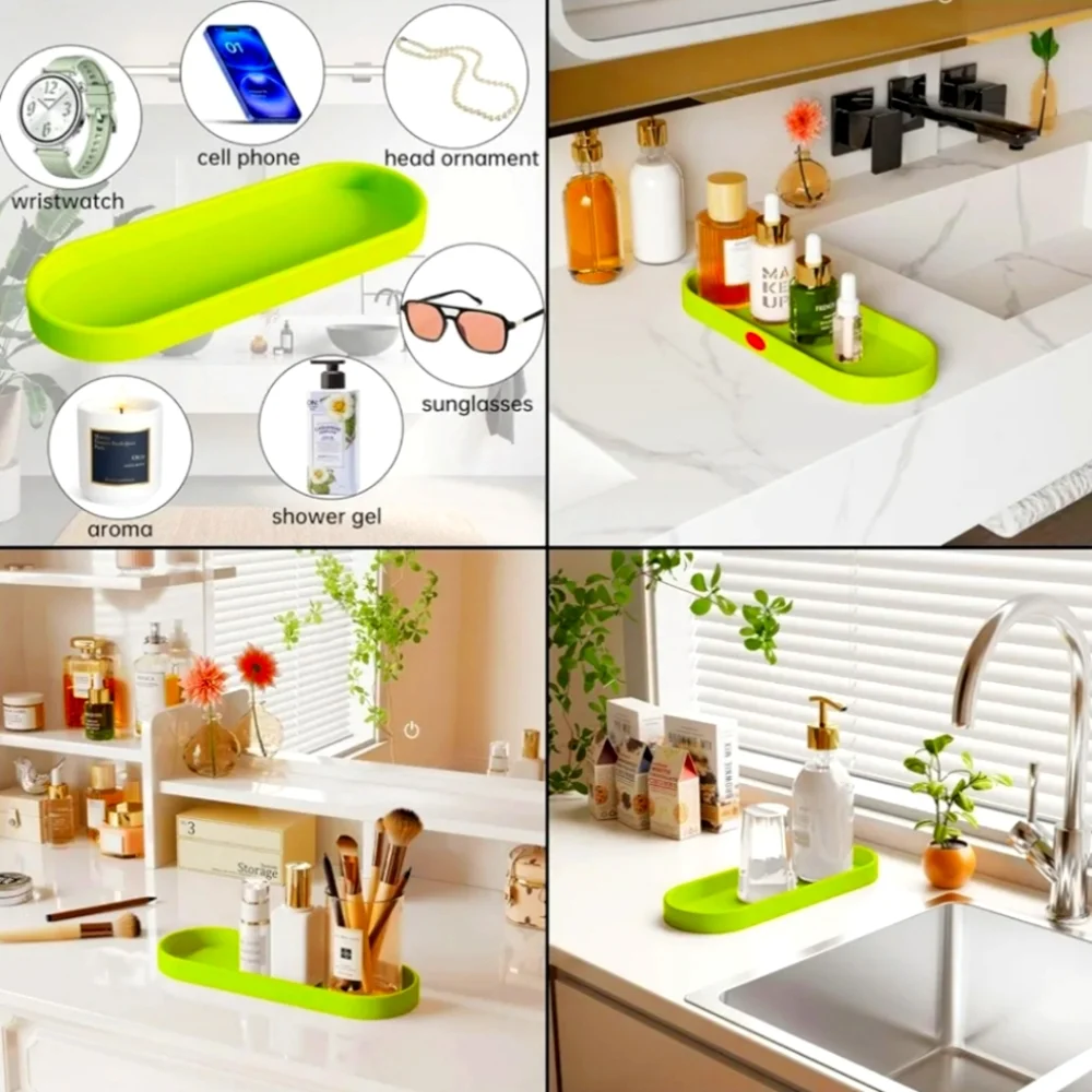 Green Bathroom Organizer Tray